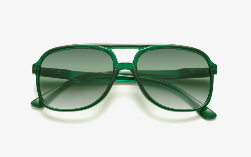 Gafas Aviator XL verde - Lentes de sol grandes estilo retro aviador