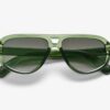 Vista frontal anteojos Sleek - Lentes de sol moda verdes