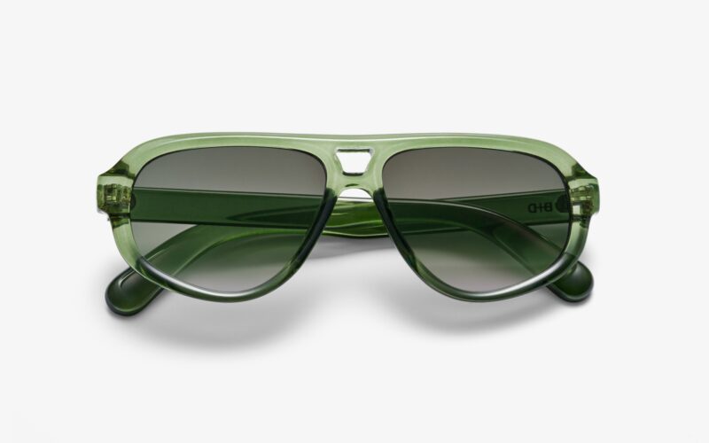 Vista frontal anteojos Sleek - Lentes de sol moda verdes